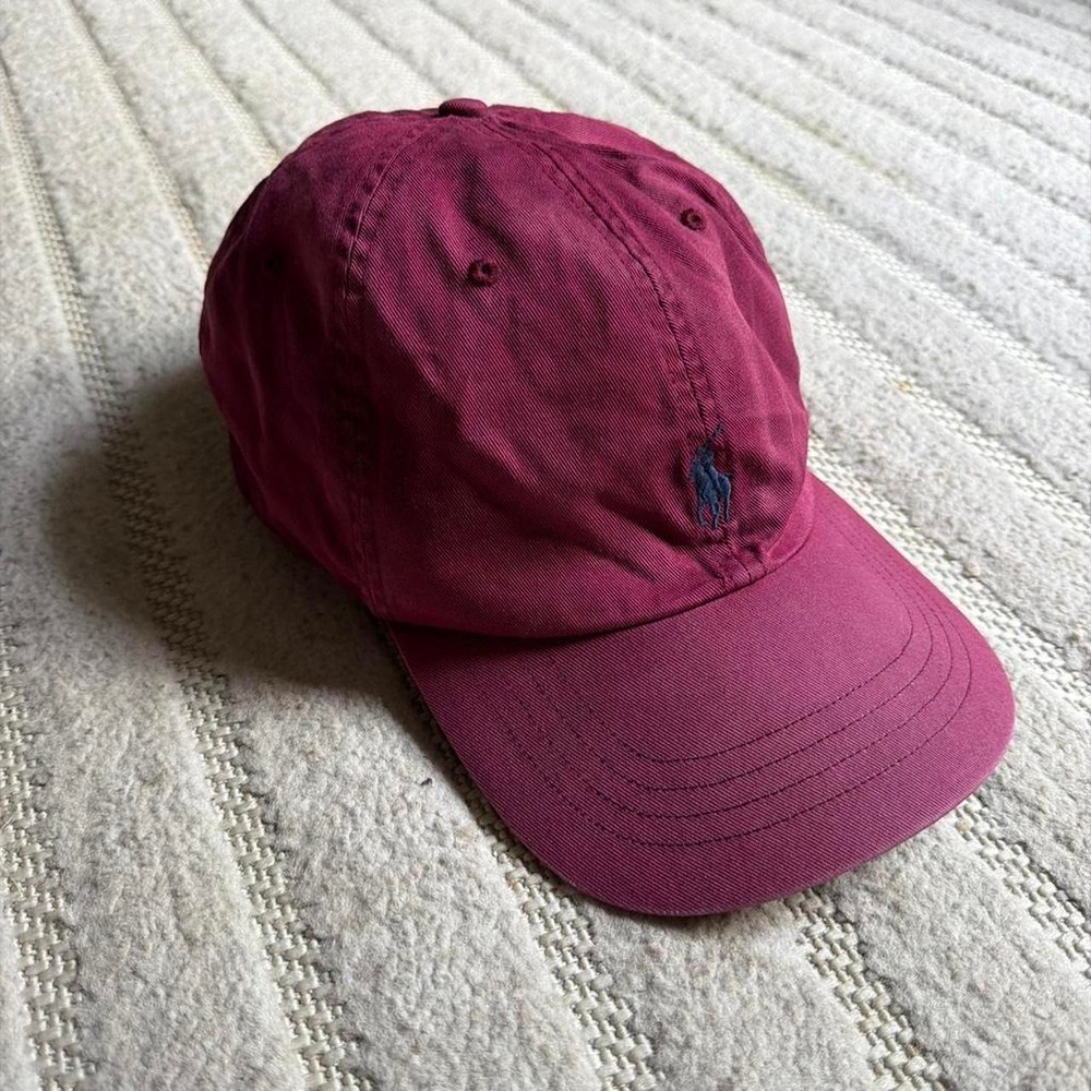 Polo Ralph Lauren cotton chino maroon baseball cap faded retro preppy